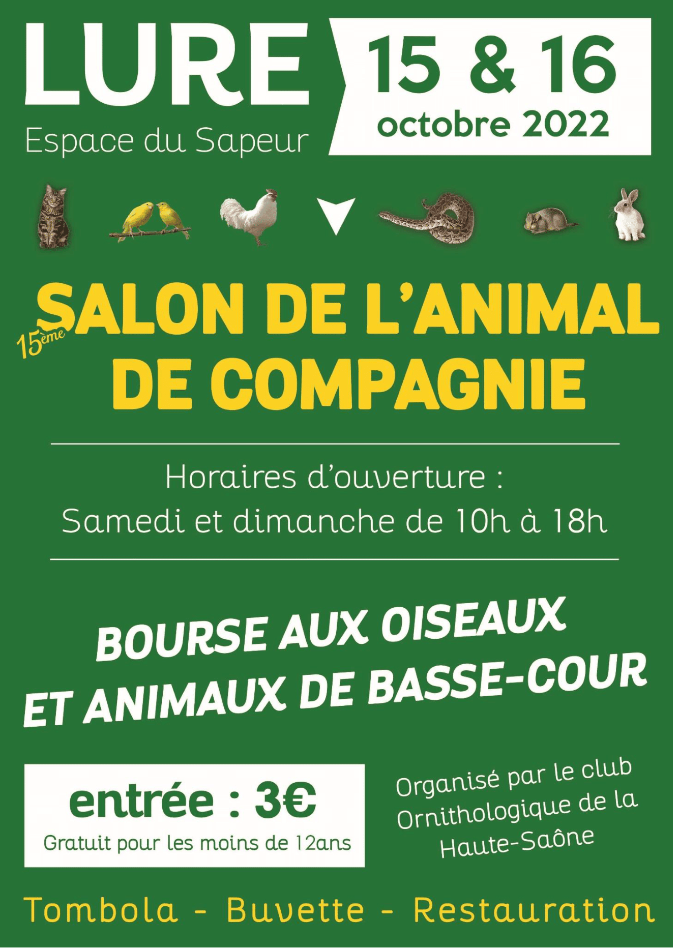 salon de l'animal de compagnie à Lure le 15 octobre 2022