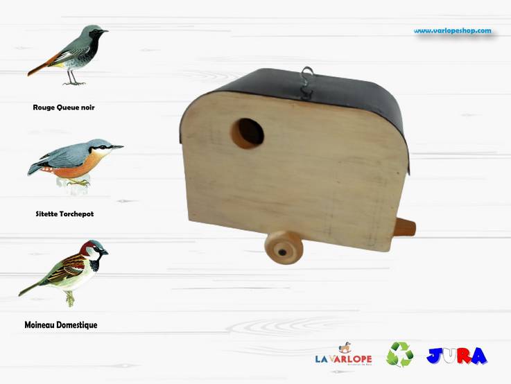 Nichoir caravane pour oiseaux du jardin