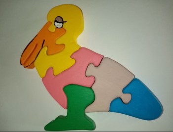 Puzzle en bois en forme de Pelican