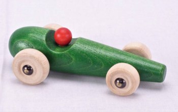 Voiture formule 1 en bois jaune