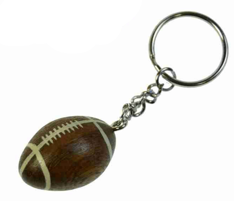 Porte clef marqueterie BALLON RUGBY