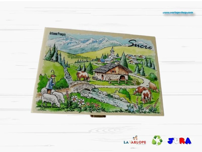 Boite à sucre berger et vache