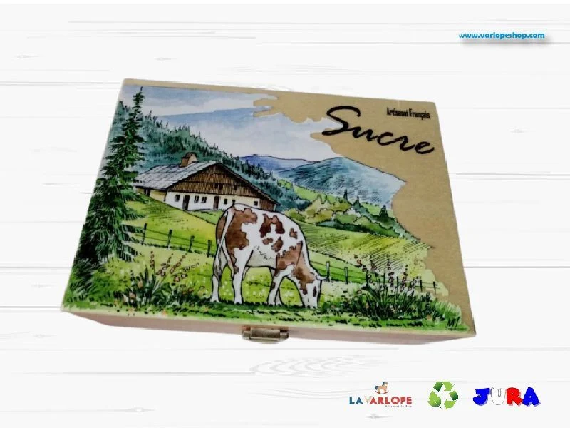 Boite à sucre décors vache