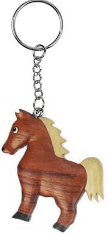 Porte clef marqueterie cheval