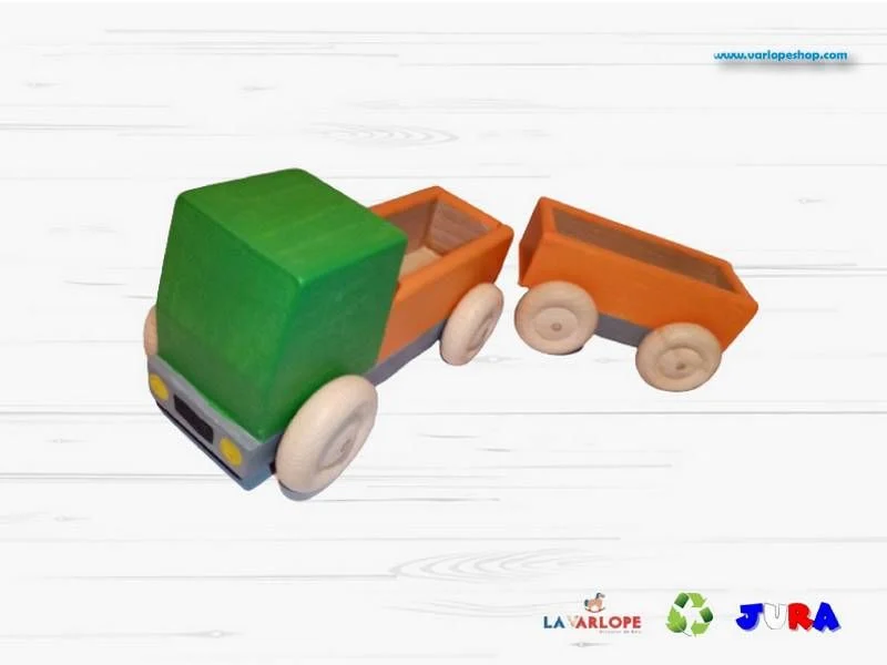 Camion benne et remorque