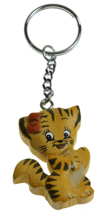 Porte clef marqueterie CHAT