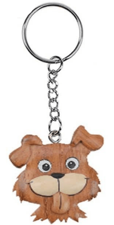 Porte clef marqueterie chien