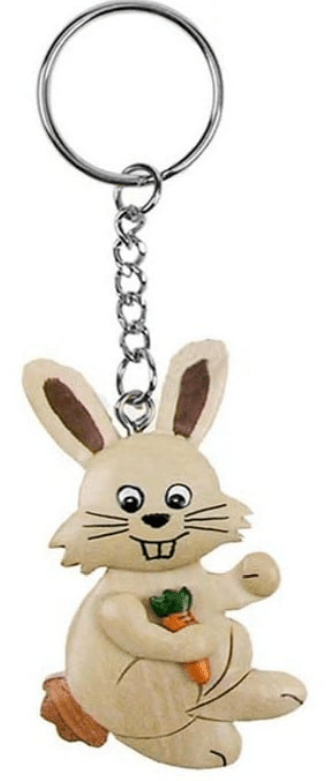Porte clef marqueterie lapin