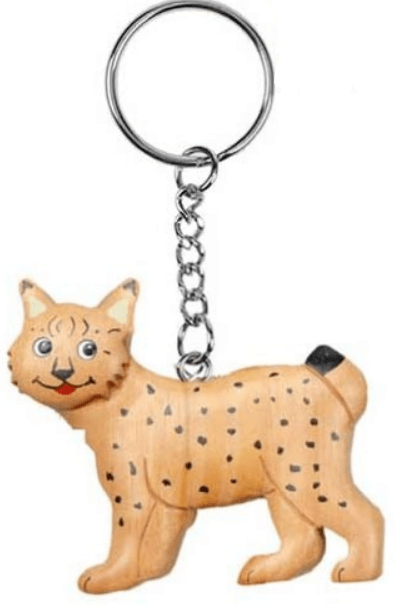 Porte clef marqueterie lynx