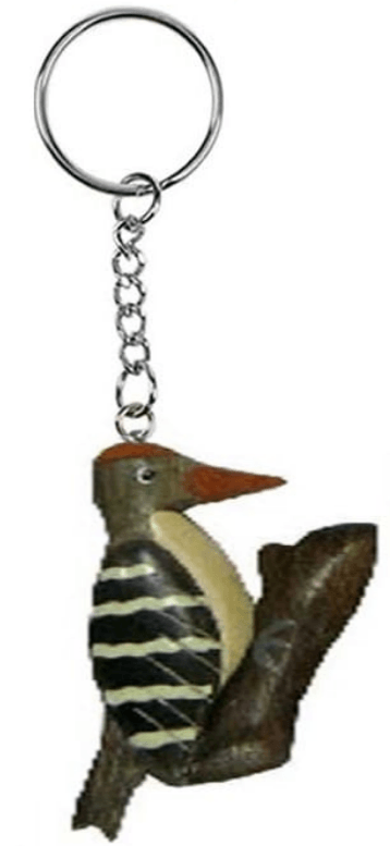 Porte clef marqueterie Pivert
