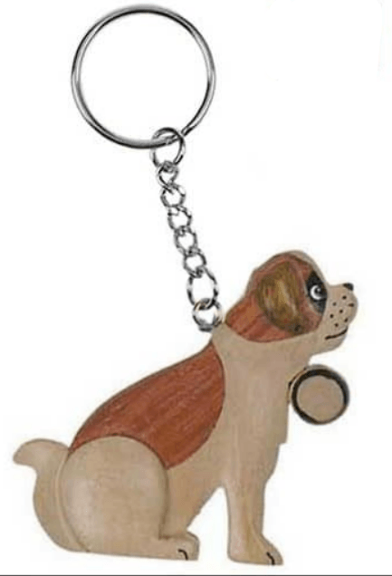Porte clef marqueterie St Bernard