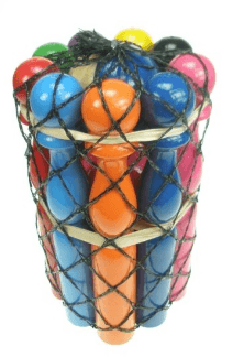 Jeux de quilles multicolores