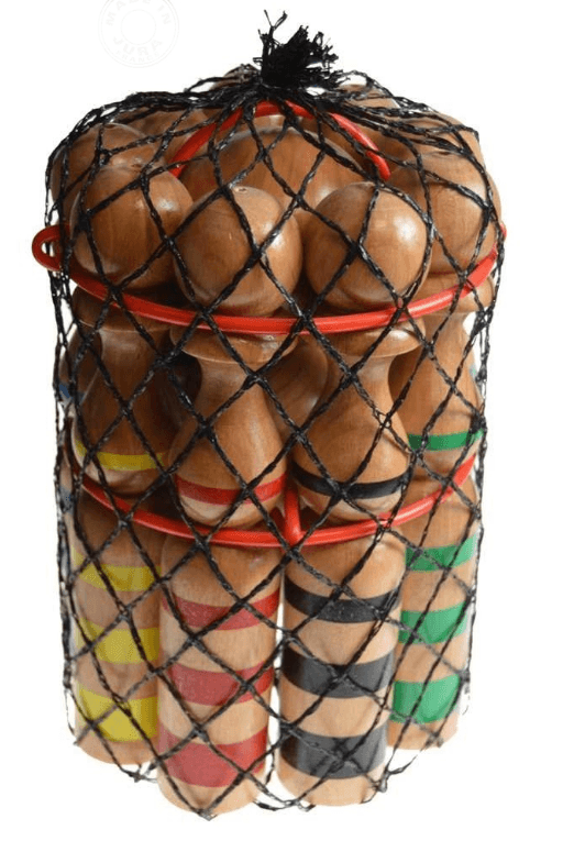 jeu de 9 quilles rubanées
