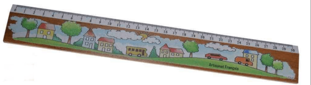 Règle 30 cm décorée village